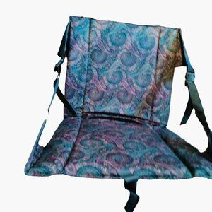 Bradley Designs Chair Portable Soft Stadium Camp Blue Paisley Adjustable Straps